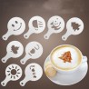 Coffee decoration - plastic stencil - 16 piecesCoffee ware