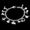 Pulseira bonita - 925 prata esterlina - cristais mistos