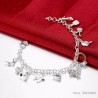 Pulseira bonita - 925 prata esterlina - cristais mistos
