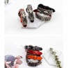 Punk leather bracelet - wrist band - orange- brownBracelets