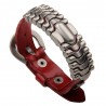 Pulseira de couro de punk - pulseira de pulso - laranja- marrom