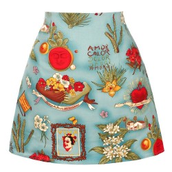 Retro - vintage - saia de algodão - impressão floral
