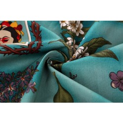 Retro - vintage - saia de algodão - impressão floral