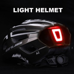 Capacete de bicicleta com luz Led - recarregável - totalmente moldado - proteção de cabeça de esportes