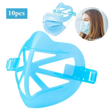 10 peças - 3D face sob máscara titular - suporte