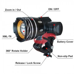 Luz de bicicleta - 800 Lumen - T6 - Farol de bicicleta - USB Recarregável