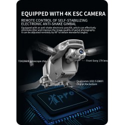 LYZRC L106 Pro 5G - WIFI - FPV - GPS - 4K HD Dual Camera - Dois eixos - Dobrável - RTF