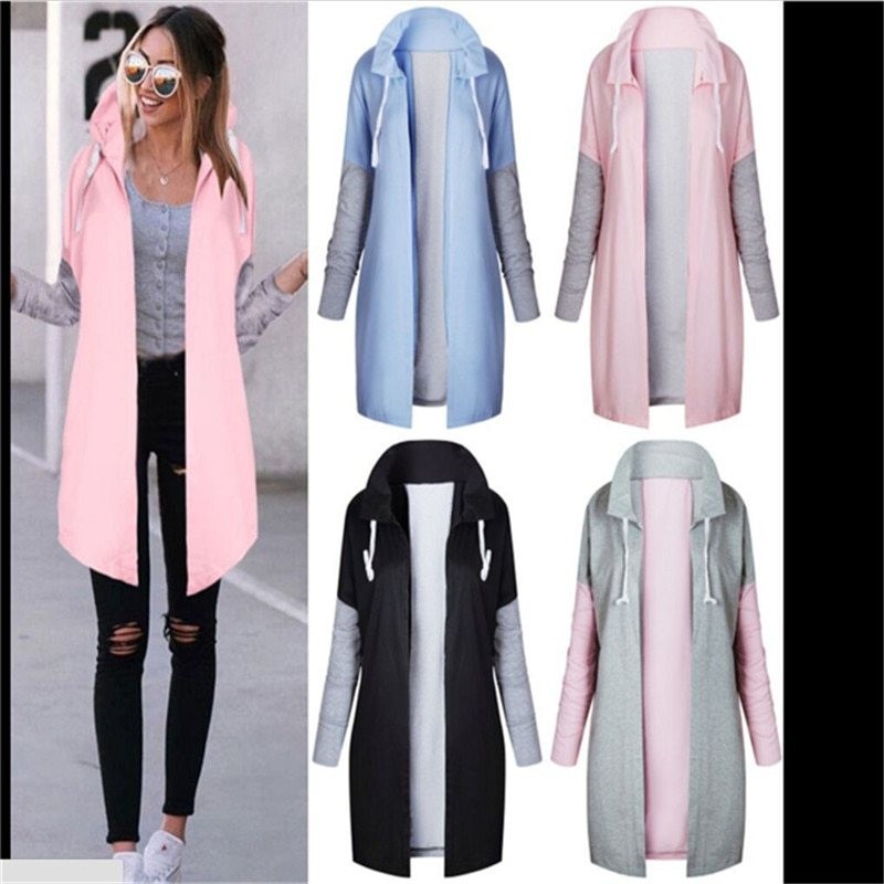 Mulheres Coats - Casual - Com capuz - Rosa - Azul - Preto