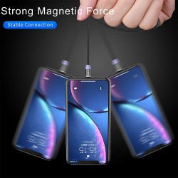 Cabo USB magnético LED - carregamento rápido - Tipo C - Micro USB - iOS