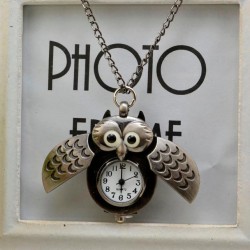 Vintage - Watch Owl - Pendant NecklaceNecklaces