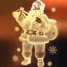Decoração 3D de Natal para porta / janela - luz LED - placa transparente com ventosa