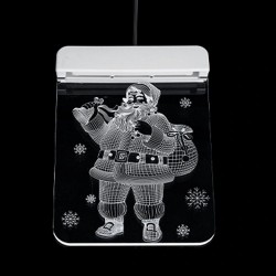 Decoração 3D de Natal para porta / janela - luz LED - placa transparente com ventosa