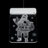 Decoração 3D de Natal para porta / janela - luz LED - placa transparente com ventosa