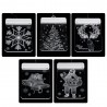 Christmas 3D decoration for door / window - LED light - transparent plate with suction cupChristmas
