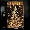 Decoração 3D de Natal para porta / janela - luz LED - placa transparente com ventosa