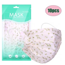 10 - 100 pieces - disposable antibacterial face / mouth masks - 3-layer - floral printMouth masks