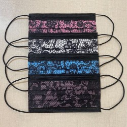 Máscaras protetoras de boca / rosto - descartável - 3-camada - design de renda - 10 - 50 - 100 peças