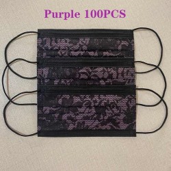 Máscaras protetoras de boca / rosto - descartável - 3-camada - design de renda - 10 - 50 - 100 peças