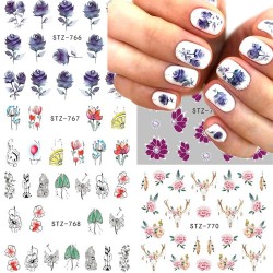Adesivos de arte de unhas - flores