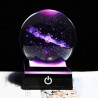 globo 3D com 8 planetas - bola de cristal com base - laser gravado - luz de noite LED - 8cm