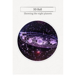 globo 3D com 8 planetas - bola de cristal com base - laser gravado - luz de noite LED - 8cm