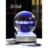 globo 3D com 8 planetas - bola de cristal com base - laser gravado - luz de noite LED - 8cm