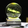 globo 3D com 8 planetas - bola de cristal com base - laser gravado - luz de noite LED - 8cm