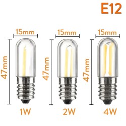 E14 - E12 - 1W - 2W - 4W - COB - LED - mini bulbo - dimmable - para frigorífico - freezer