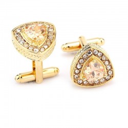 Cufflinks elegantes com triângulos de cristal