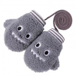Crianças luvas de pelúcia quentes - um dedo - com corda - design de animais