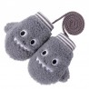Crianças luvas de pelúcia quentes - um dedo - com corda - design de animais