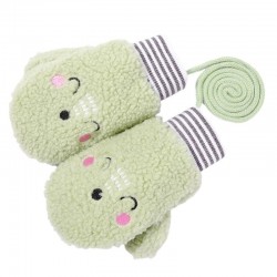 Crianças luvas de pelúcia quentes - um dedo - com corda - design de animais