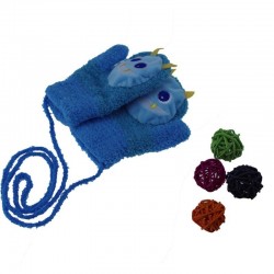 Kids winter mittens - animal design - with ropeClothing