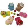 Kids winter mittens - animal design - with ropeClothing
