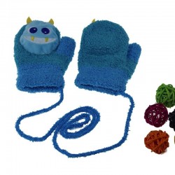 Crianças luvas de inverno - projeto animal - com corda