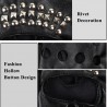 Luvas de couro - meio dedo design - com rebites - unisex