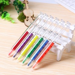 Needle / syringe shaped pens - highlighters - markers - 6 piecesPens & Pencils