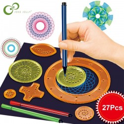 Desenho de Spirograph - interlocking engrenagem rodas - pintura / desenho acessórios - brinquedo educacional - 22 peças
