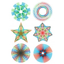 Spirograph drawing - interlocking gears wheels - painting / drawing accessories - educational toy - 22 piecesEducational