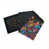 Color rainbow - scratch art paper card - set with graffiti stencilEducational