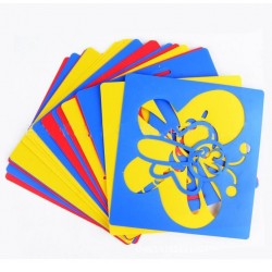 Color rainbow - scratch art paper card - set with graffiti stencilEducational