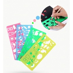 Color rainbow - scratch art paper card - set with graffiti stencilEducational