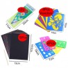 Color rainbow - scratch art paper card - set with graffiti stencilEducational