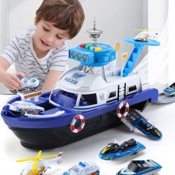 Boat / cars - parking station - with slide / lights / music - toyToys