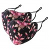 Máscara protetora face / boca - PM2.5 - reutilizável - impressão floral - 2 peças