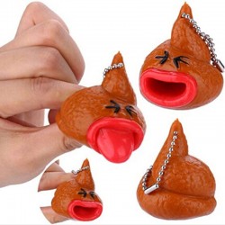 Funny squishy poop - pop out tongue - keychainKeyrings