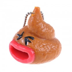 Funny squishy poop - pop out tongue - keychainKeyrings