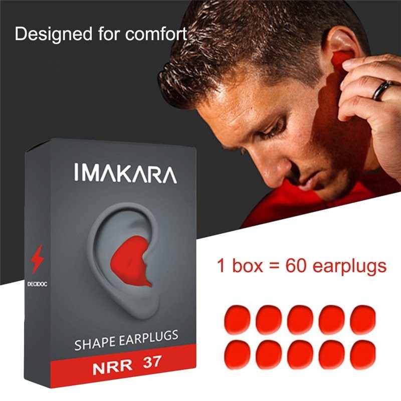 Moldável em forma - Redução de ruído - Earplugs - 60Pcs