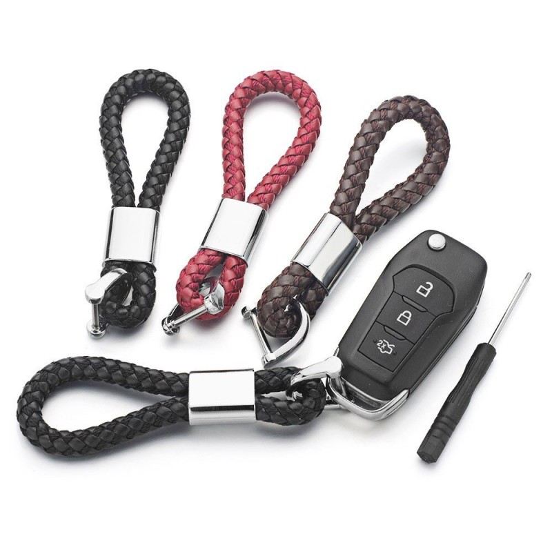 Custom Lettering Keychains - Woven Leather - KeyringsKeyrings