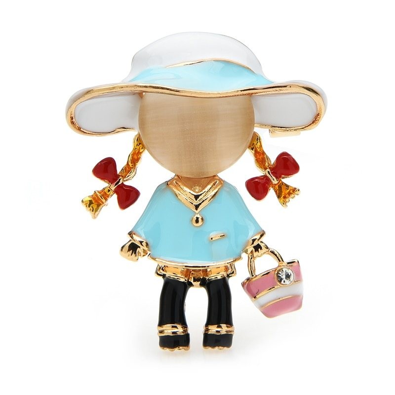 Carry Bag Girl - BroochesBrooches